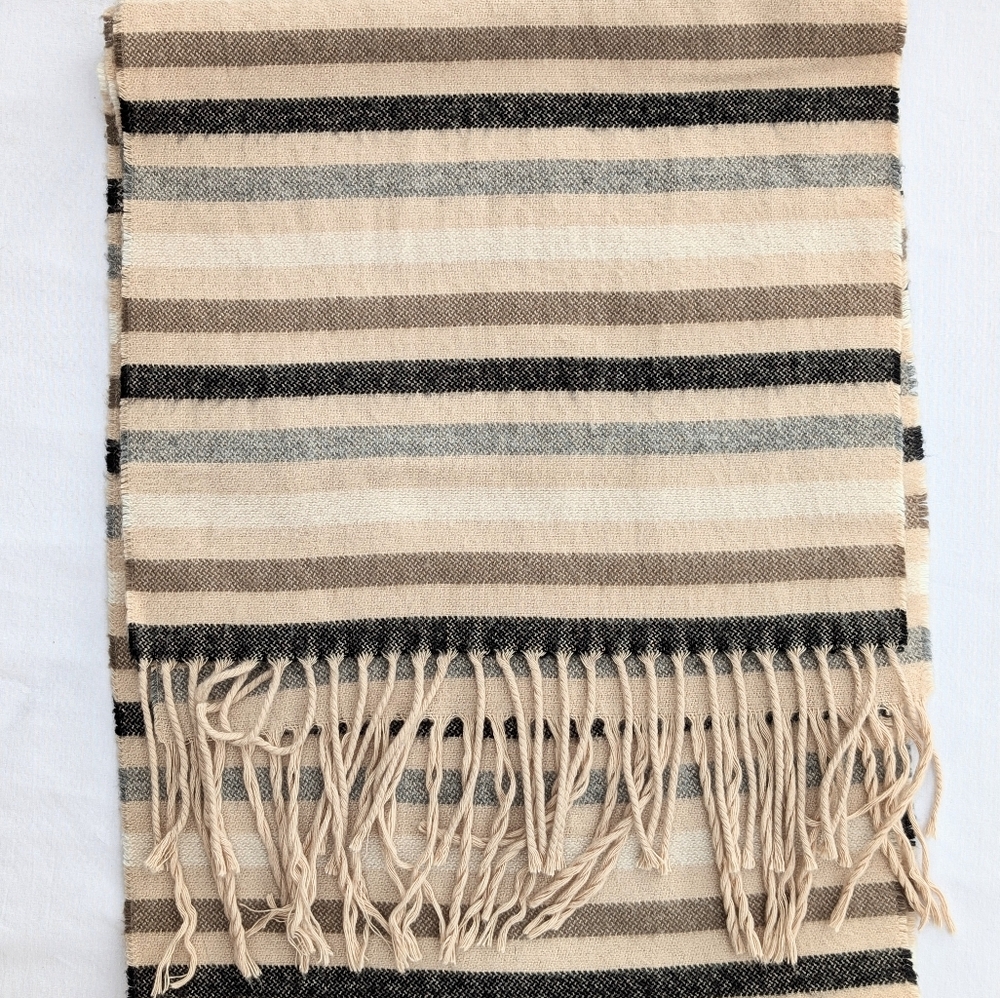 Xtra Soft Tan Striped Winter Scarf